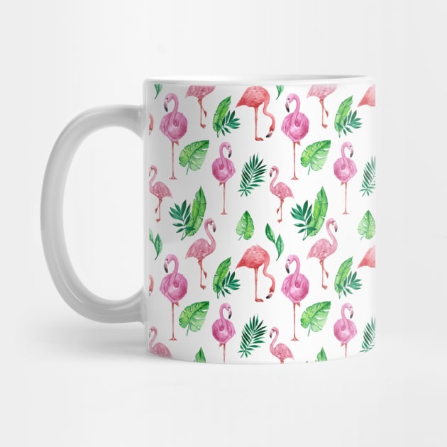 Flamingo Hand Drawn Pattern by Mako Design 